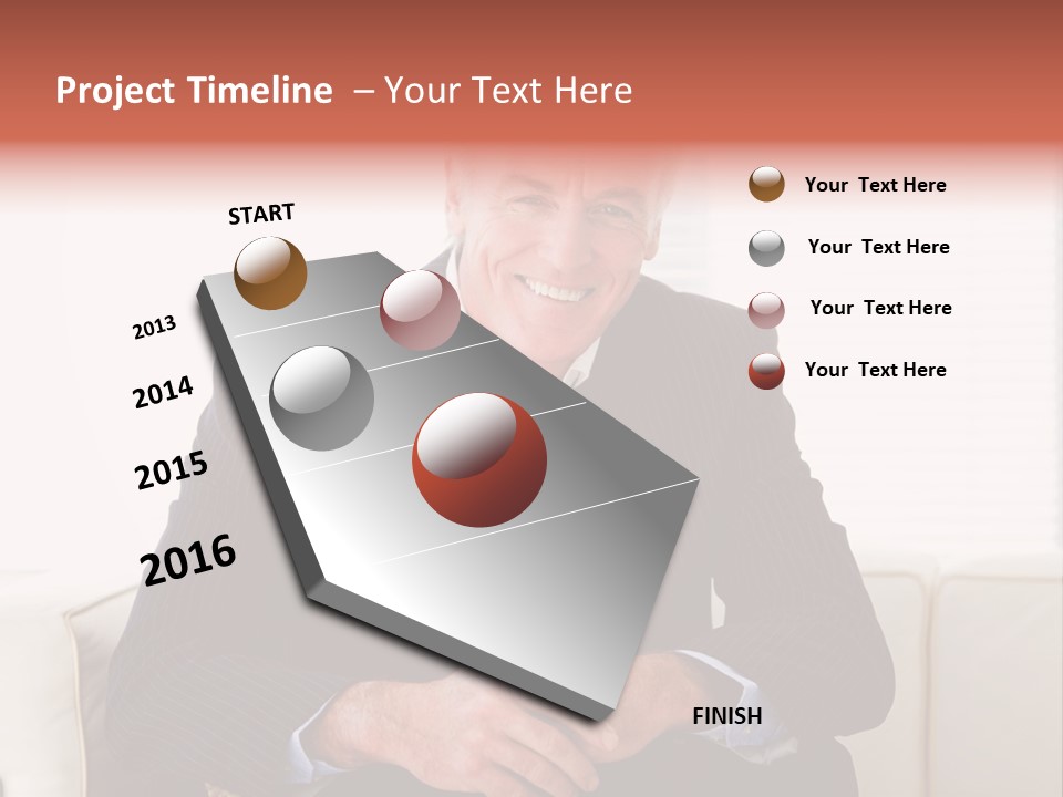 A Man In A Suit Is Holding A Sign PowerPoint Template