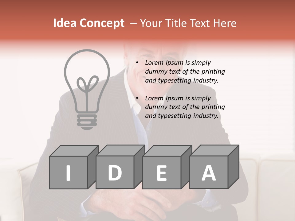 A Man In A Suit Is Holding A Sign PowerPoint Template