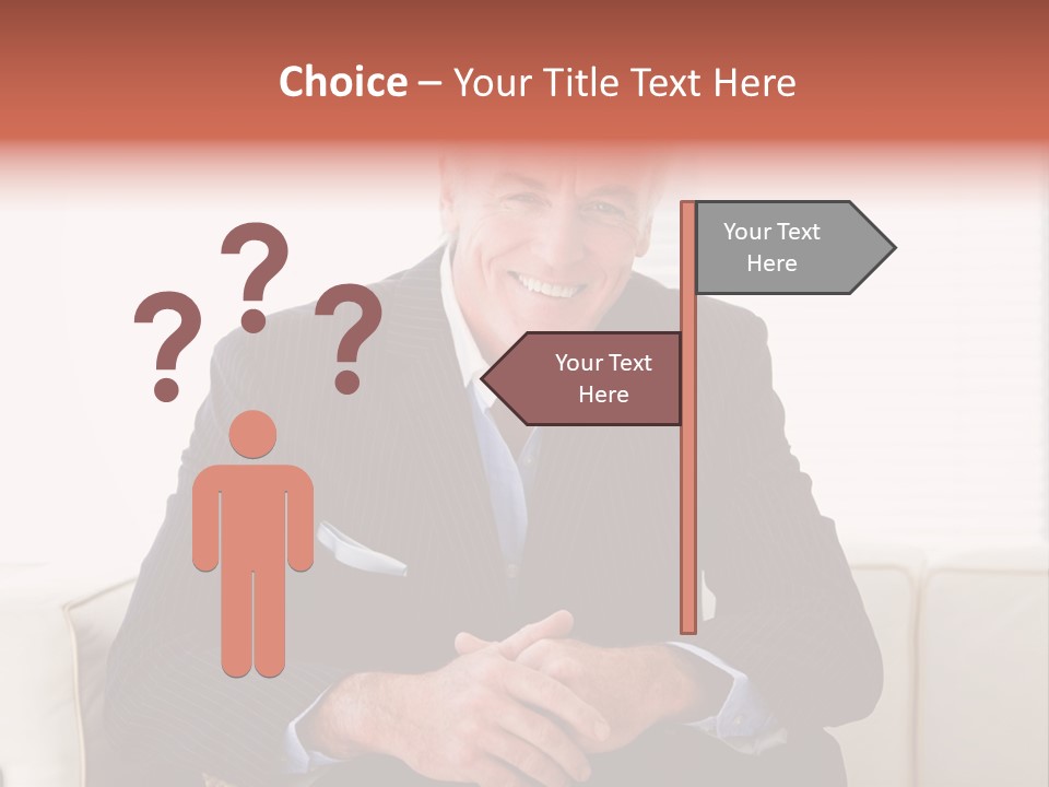 A Man In A Suit Is Holding A Sign PowerPoint Template