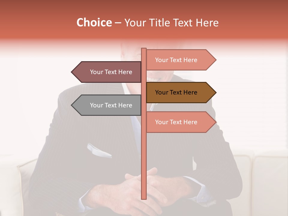 A Man In A Suit Is Holding A Sign PowerPoint Template