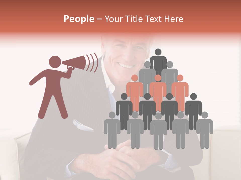 A Man In A Suit Is Holding A Sign PowerPoint Template