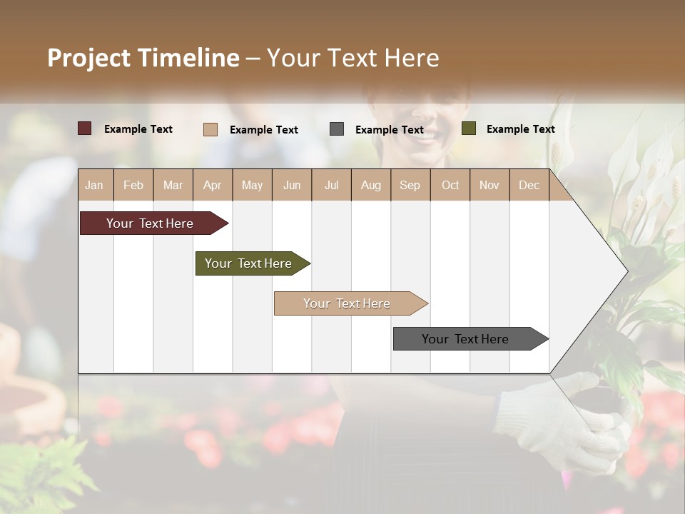 A Woman Holding A Potted Plant In A Greenhouse PowerPoint Template