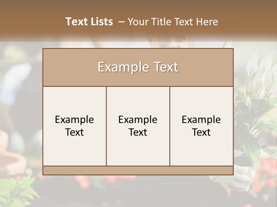 A Woman Holding A Potted Plant In A Greenhouse PowerPoint Template