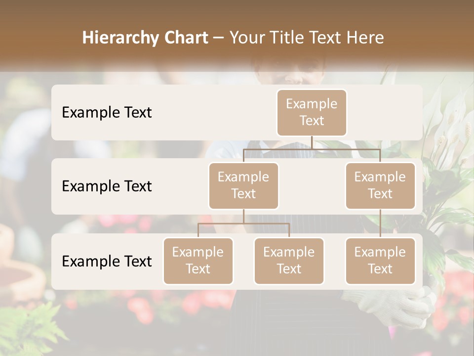 A Woman Holding A Potted Plant In A Greenhouse PowerPoint Template