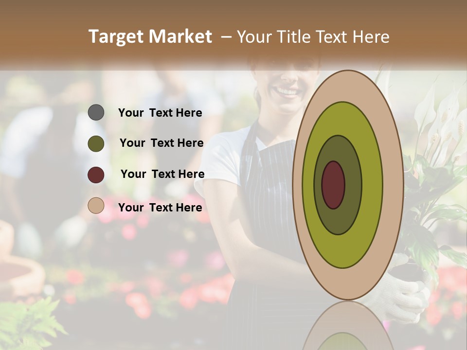 A Woman Holding A Potted Plant In A Greenhouse PowerPoint Template