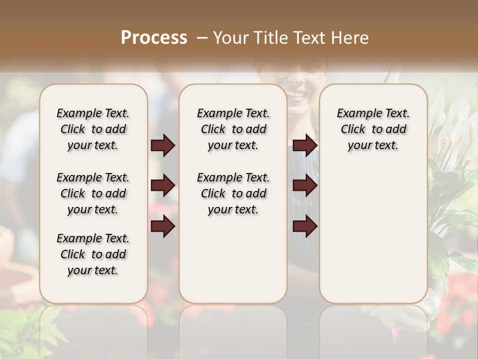 A Woman Holding A Potted Plant In A Greenhouse PowerPoint Template