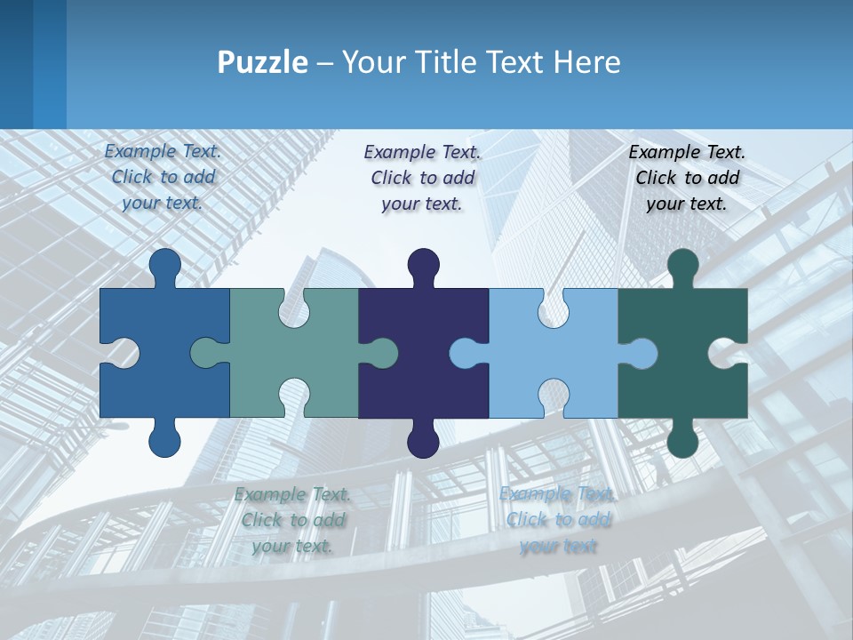 A Group Of Skyscrapers With A Blue Sky In The Background PowerPoint Template