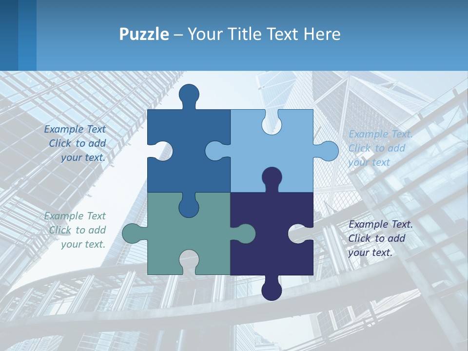 A Group Of Skyscrapers With A Blue Sky In The Background PowerPoint Template