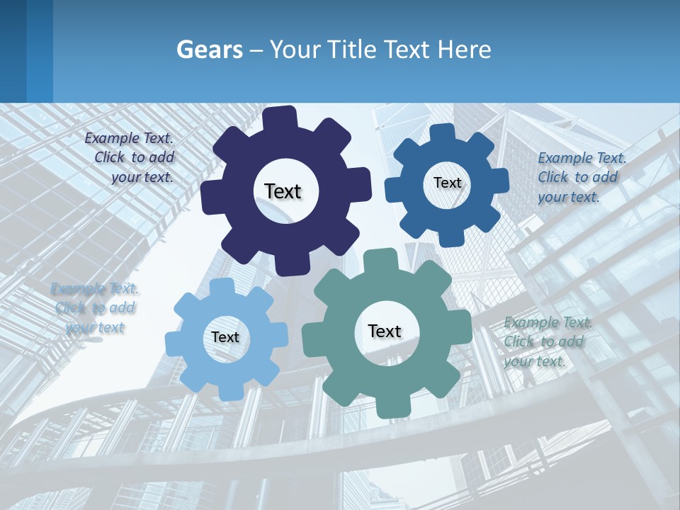 A Group Of Skyscrapers With A Blue Sky In The Background PowerPoint Template