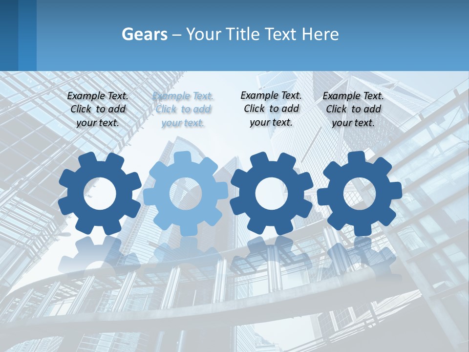 A Group Of Skyscrapers With A Blue Sky In The Background PowerPoint Template