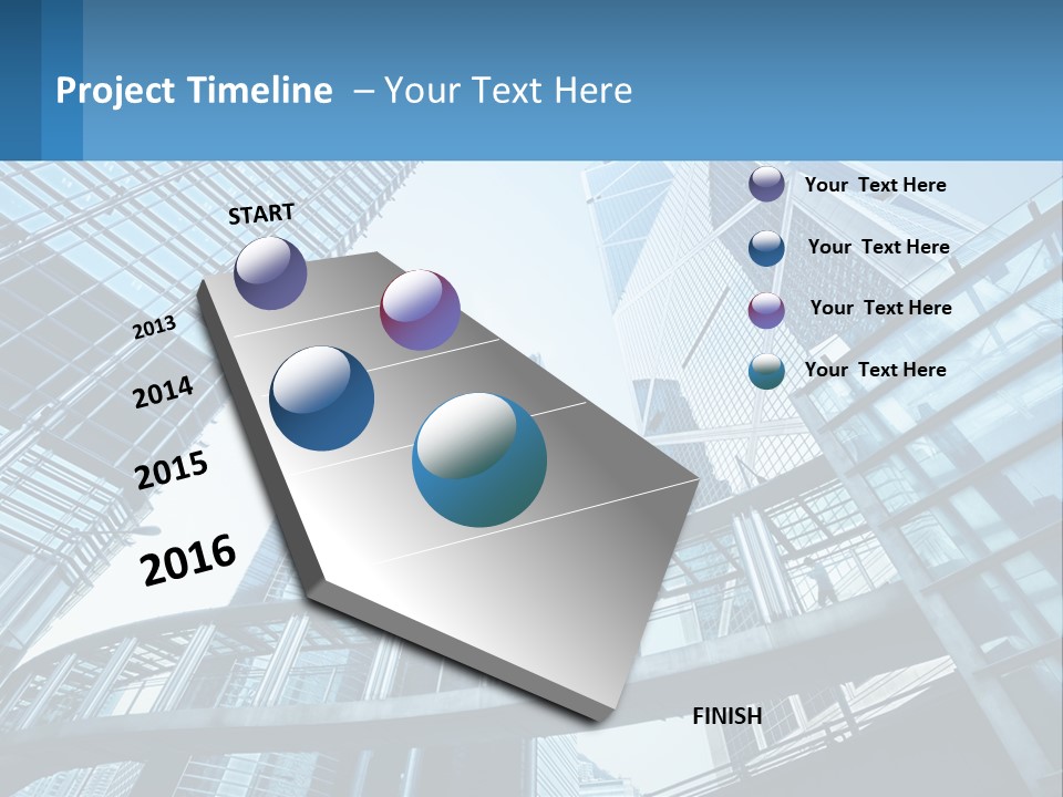 A Group Of Skyscrapers With A Blue Sky In The Background PowerPoint Template