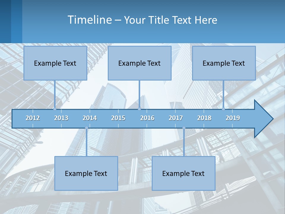 A Group Of Skyscrapers With A Blue Sky In The Background PowerPoint Template