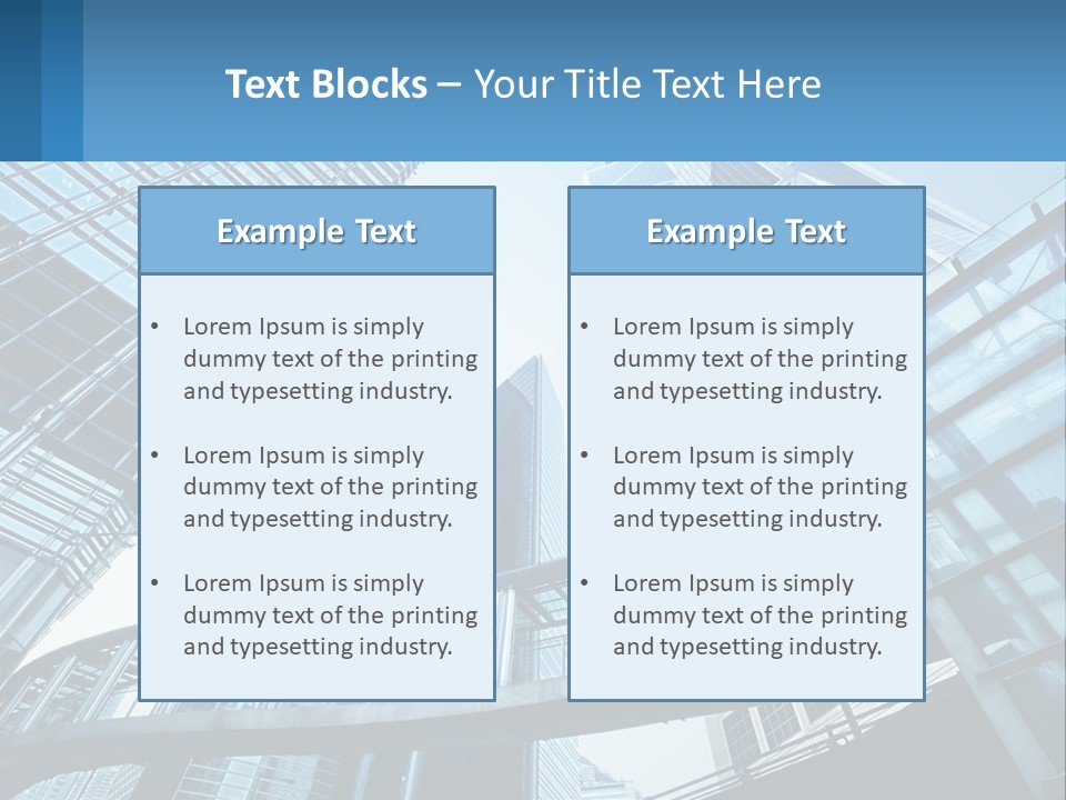 A Group Of Skyscrapers With A Blue Sky In The Background PowerPoint Template