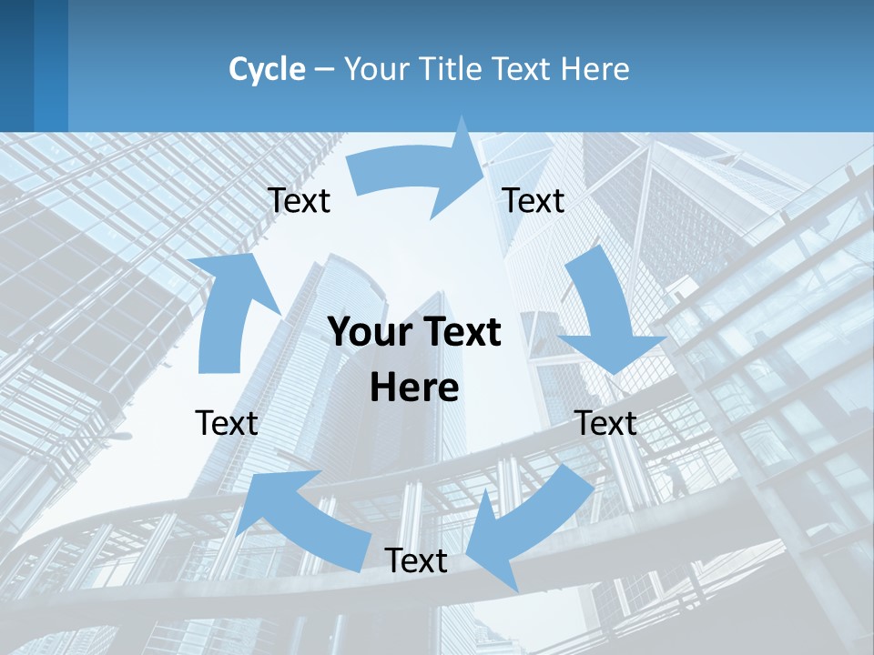 A Group Of Skyscrapers With A Blue Sky In The Background PowerPoint Template