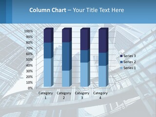 A Group Of Skyscrapers With A Blue Sky In The Background PowerPoint Template