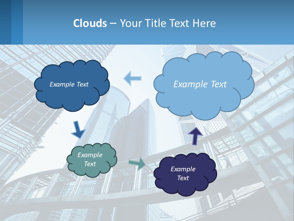 A Group Of Skyscrapers With A Blue Sky In The Background PowerPoint Template