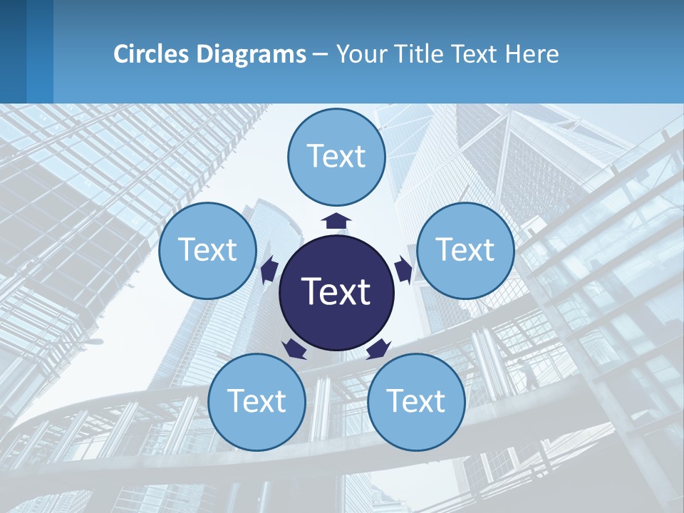 A Group Of Skyscrapers With A Blue Sky In The Background PowerPoint Template