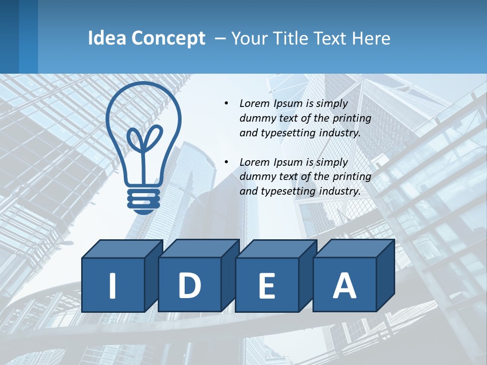 A Group Of Skyscrapers With A Blue Sky In The Background PowerPoint Template