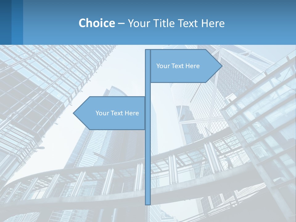 A Group Of Skyscrapers With A Blue Sky In The Background PowerPoint Template