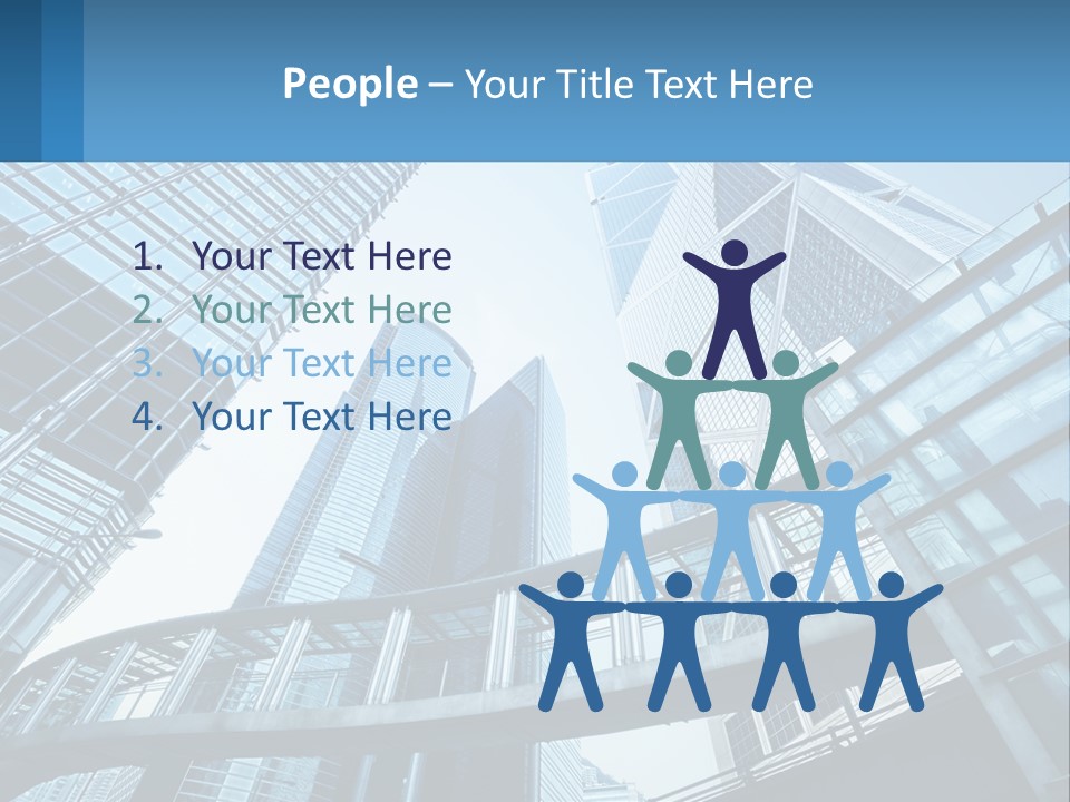 A Group Of Skyscrapers With A Blue Sky In The Background PowerPoint Template