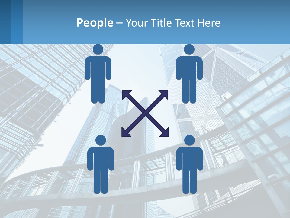 A Group Of Skyscrapers With A Blue Sky In The Background PowerPoint Template