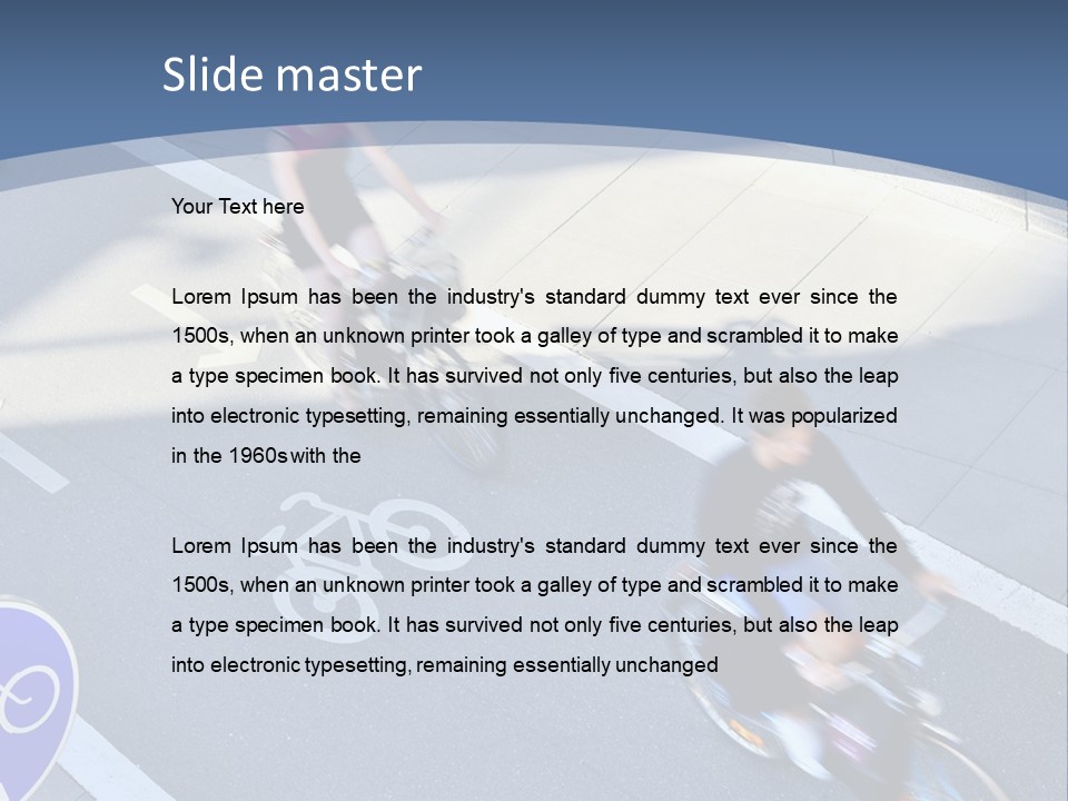 A Group Of People Riding Bikes Down A Street PowerPoint Template