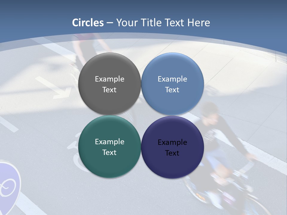 A Group Of People Riding Bikes Down A Street PowerPoint Template