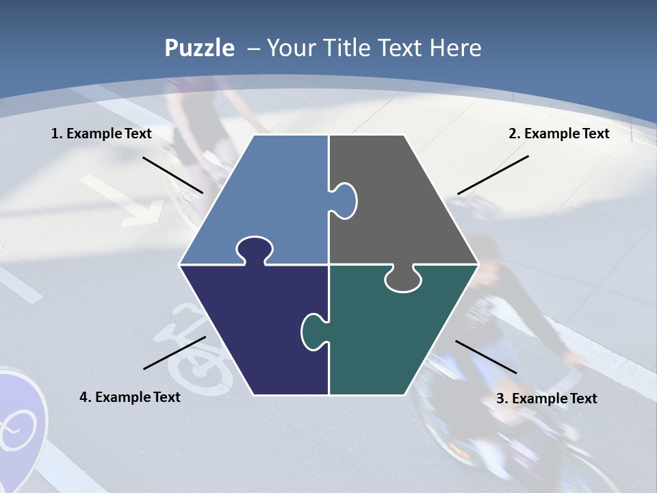 A Group Of People Riding Bikes Down A Street PowerPoint Template