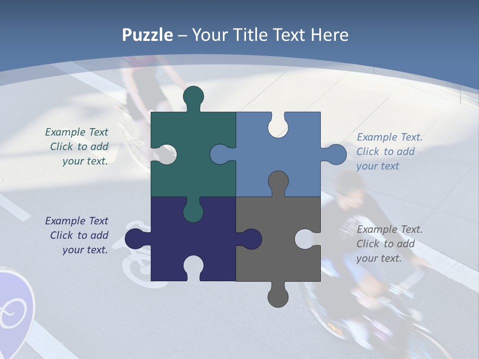 A Group Of People Riding Bikes Down A Street PowerPoint Template