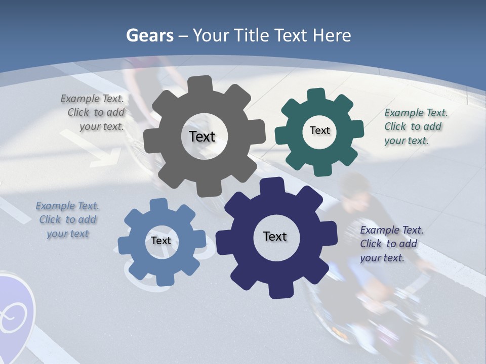 A Group Of People Riding Bikes Down A Street PowerPoint Template