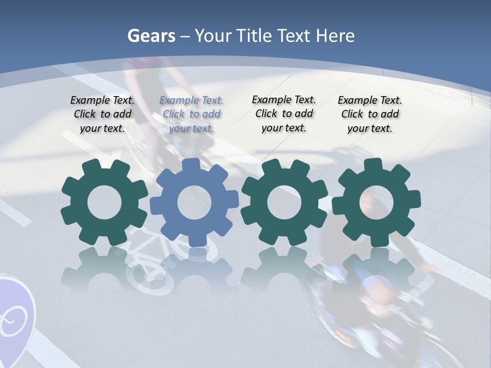 A Group Of People Riding Bikes Down A Street PowerPoint Template