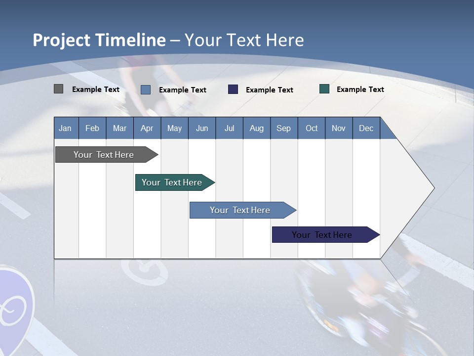 A Group Of People Riding Bikes Down A Street PowerPoint Template