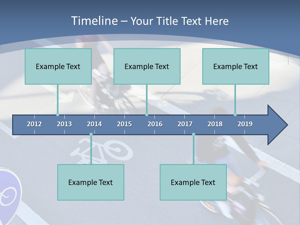 A Group Of People Riding Bikes Down A Street PowerPoint Template