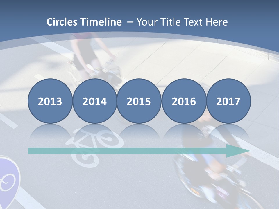 A Group Of People Riding Bikes Down A Street PowerPoint Template