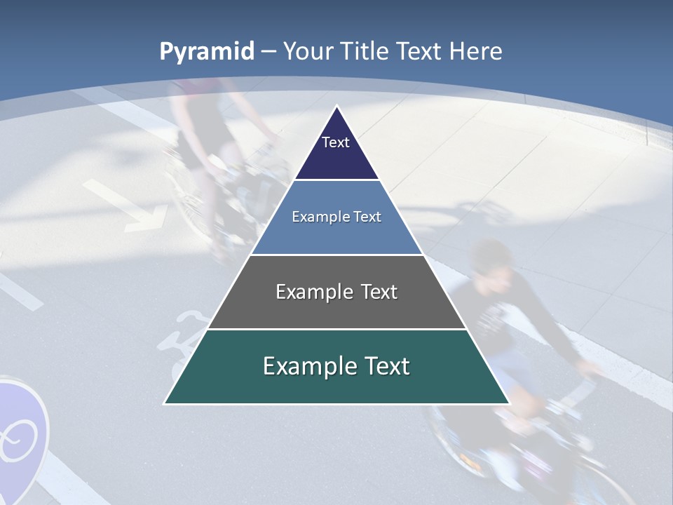 A Group Of People Riding Bikes Down A Street PowerPoint Template