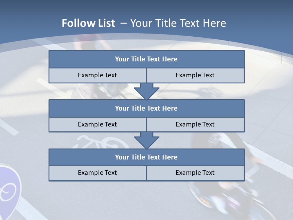 A Group Of People Riding Bikes Down A Street PowerPoint Template