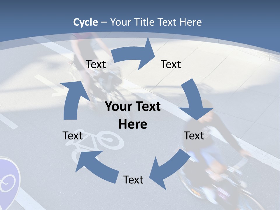 A Group Of People Riding Bikes Down A Street PowerPoint Template