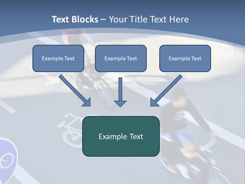 A Group Of People Riding Bikes Down A Street PowerPoint Template