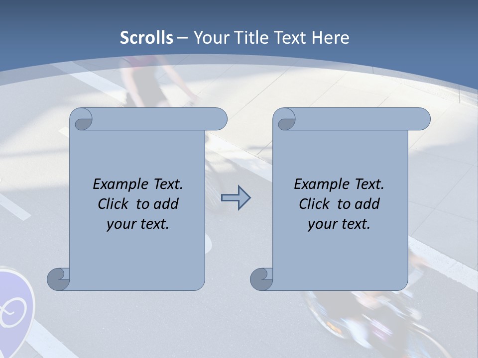 A Group Of People Riding Bikes Down A Street PowerPoint Template
