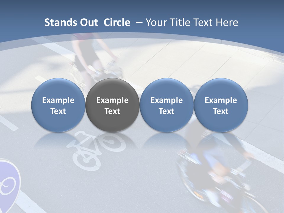 A Group Of People Riding Bikes Down A Street PowerPoint Template