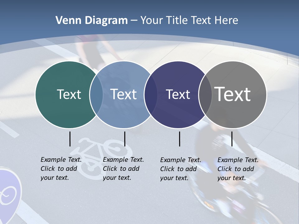 A Group Of People Riding Bikes Down A Street PowerPoint Template