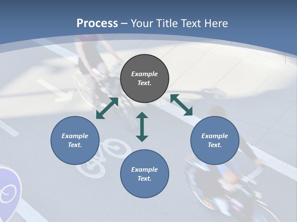 A Group Of People Riding Bikes Down A Street PowerPoint Template