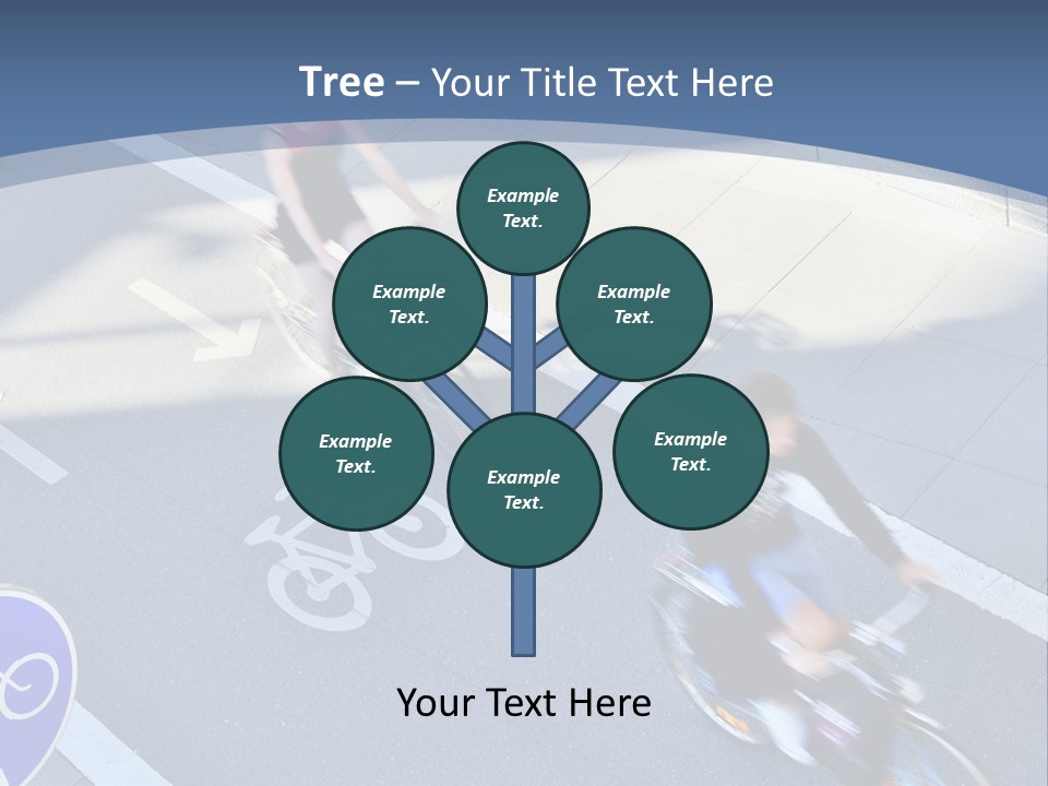 A Group Of People Riding Bikes Down A Street PowerPoint Template