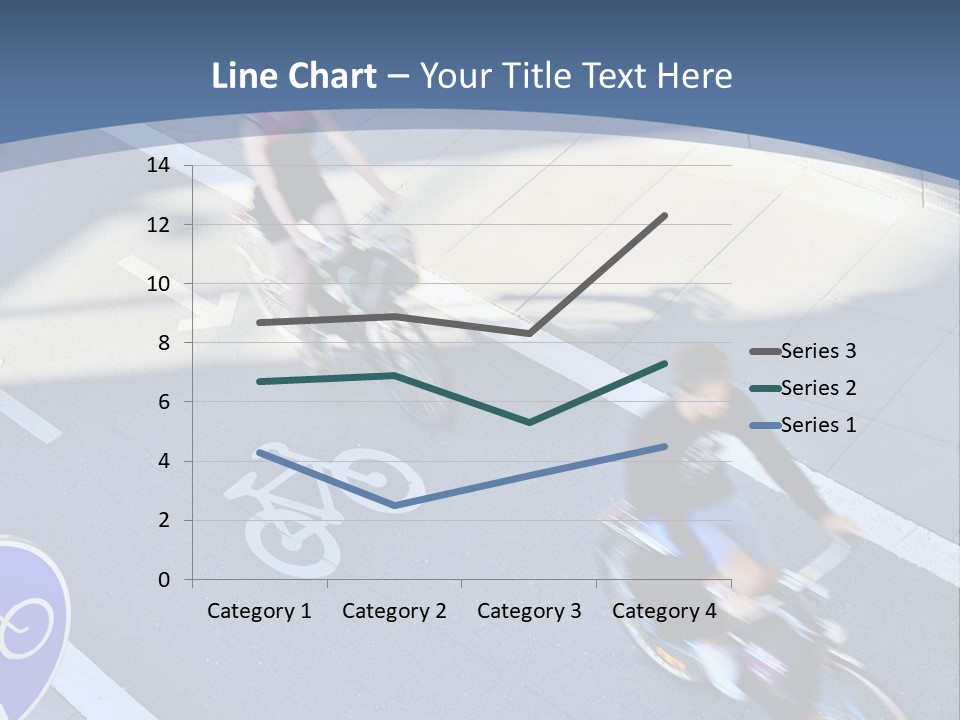 A Group Of People Riding Bikes Down A Street PowerPoint Template