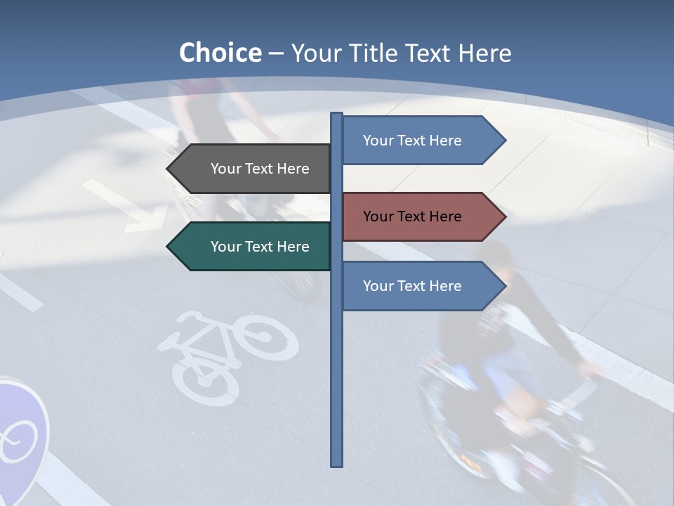 A Group Of People Riding Bikes Down A Street PowerPoint Template