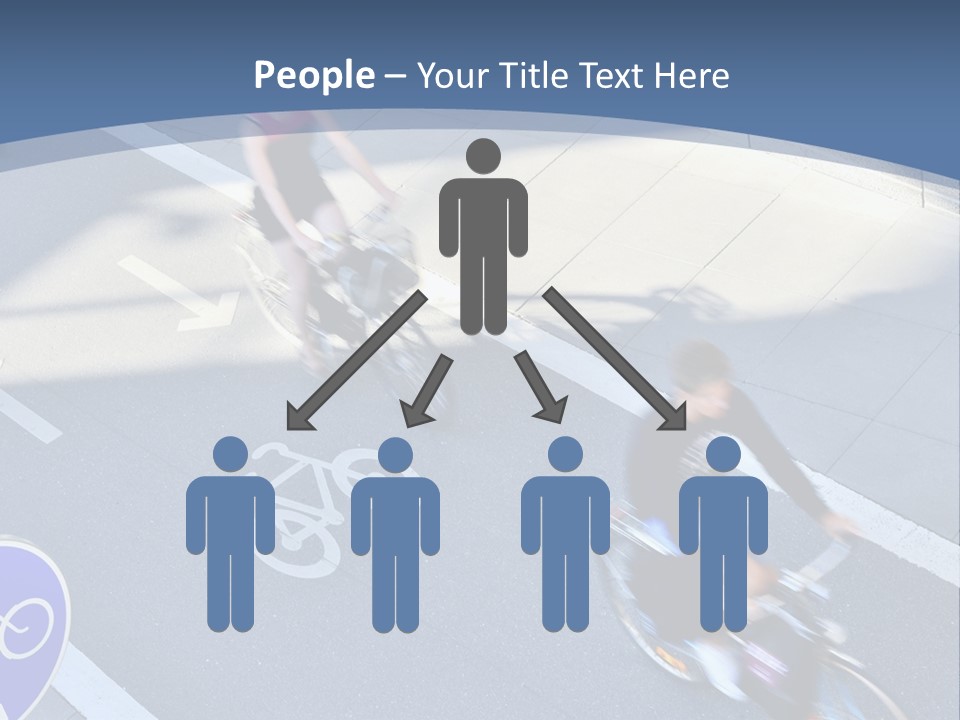 A Group Of People Riding Bikes Down A Street PowerPoint Template