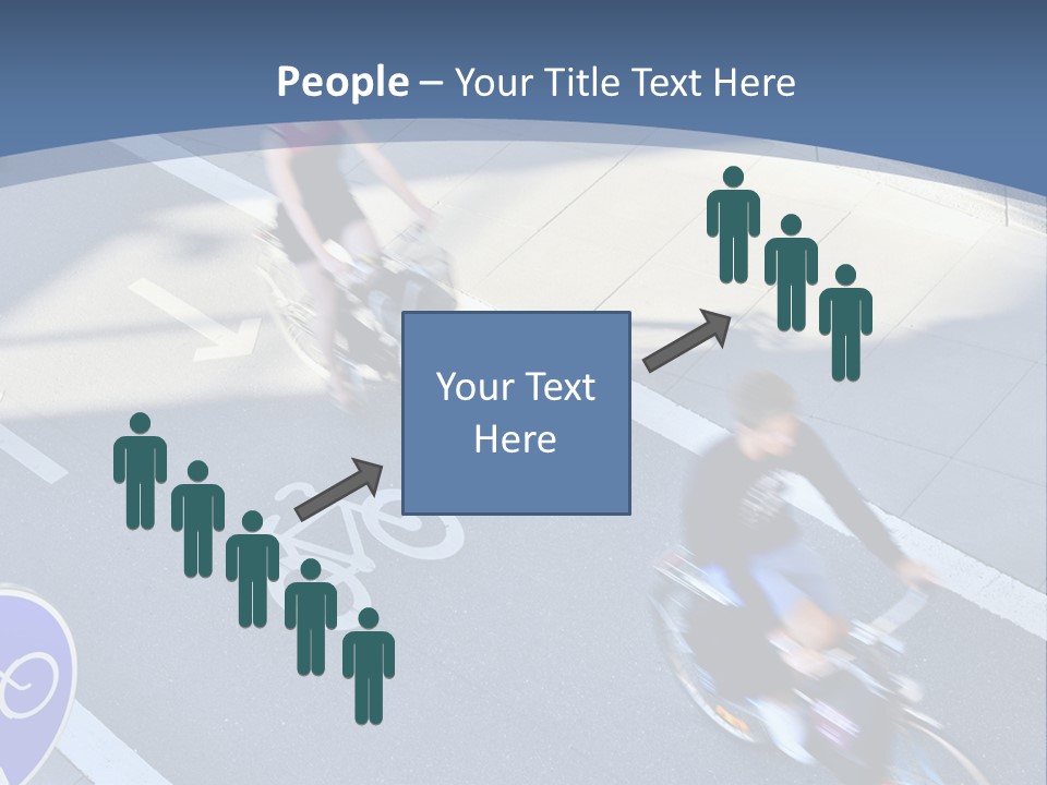A Group Of People Riding Bikes Down A Street PowerPoint Template