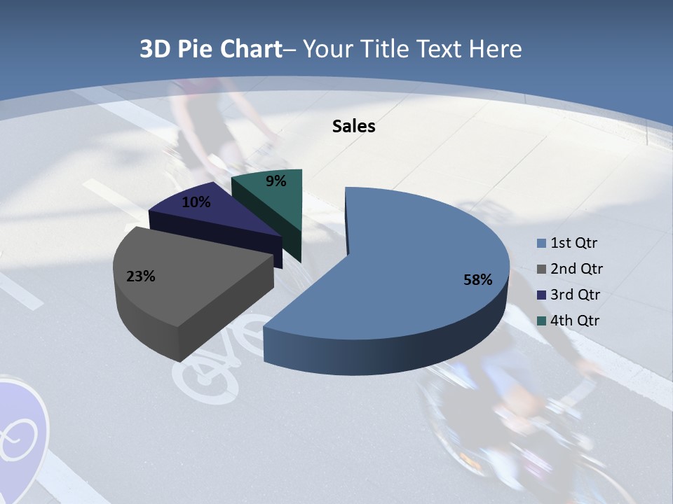 A Group Of People Riding Bikes Down A Street PowerPoint Template