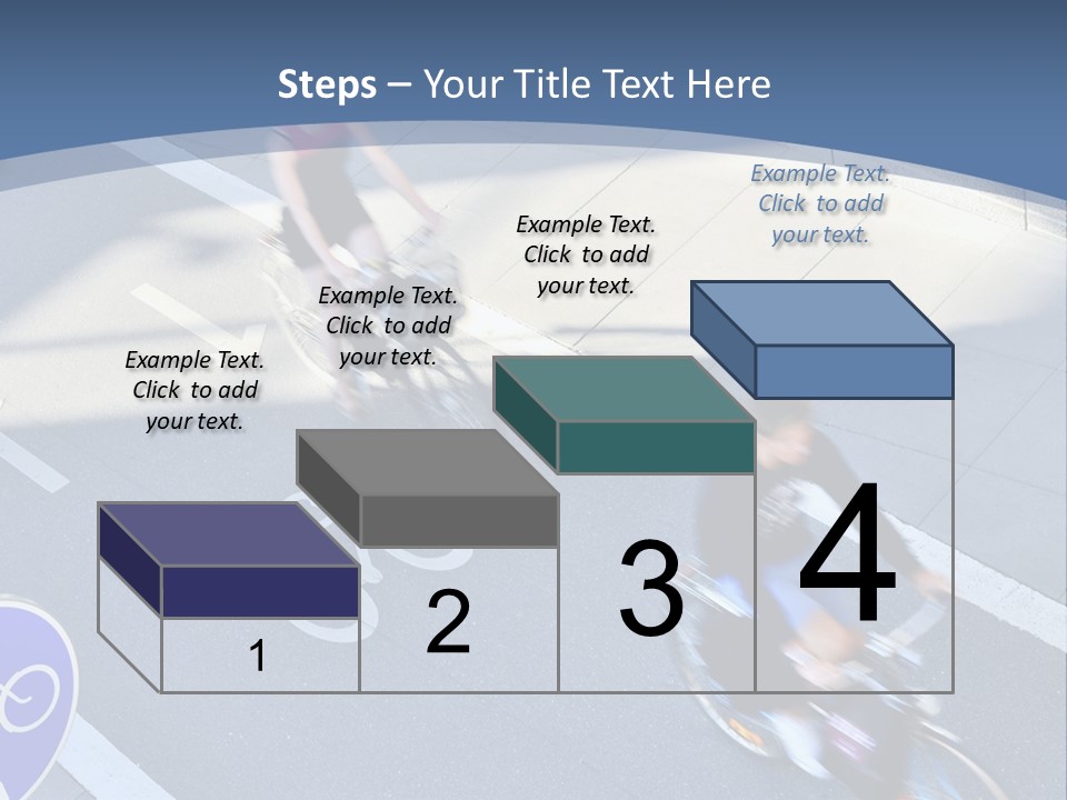 A Group Of People Riding Bikes Down A Street PowerPoint Template