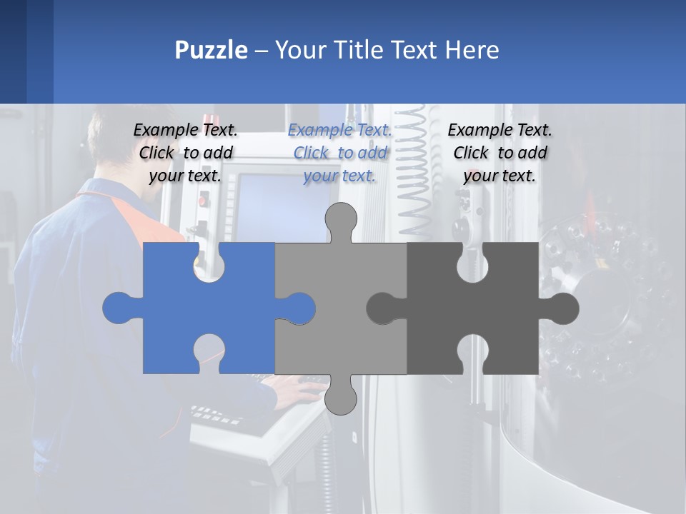 A Man Working On A Machine In A Factory PowerPoint Template